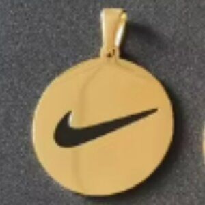 Gold Swoosh pendant with chain
